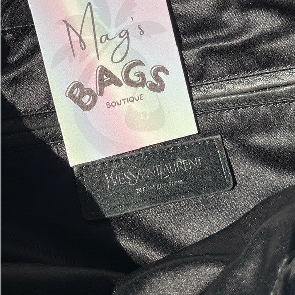 YSL: Studded Drawstring Leather Kahala Tote Bag - Picture 15 of 17